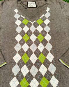 Imported Argyle Pattern Sweater