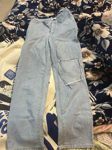 Ripped Light Wash Denim Jeans