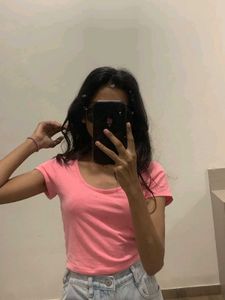 Pink Cropped Tee
