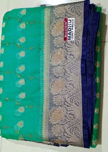 Green & Sky Saree