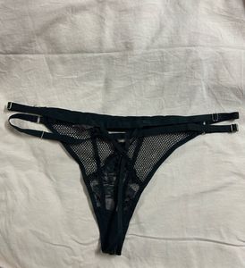 Black Mesh Thong
