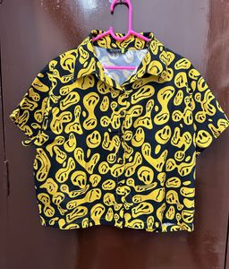 Smiley Face Print Top