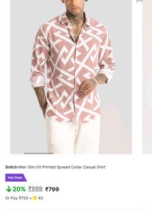 Peach Colour, Printed Casual Shirt,Men Slim Fit