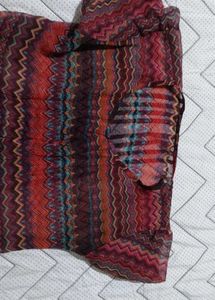 Vintage Chevron Print Top