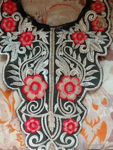 Floral Embroidered Neck Applique, design