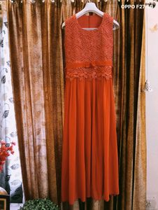 Elegant Coral Maxi Dress