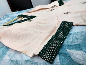 Embroidered Kurti with Lace Trim