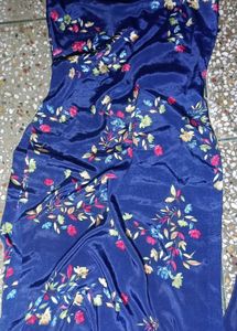 Royal Blue Silk Plazzo Suit