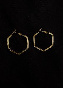 Gold Hexagonal Earrings