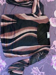 Zara Printed Mesh Top