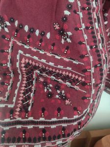 Embroidered Burgundy Jacket
