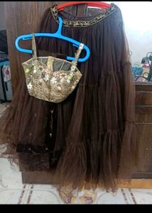 Dark Coffee Brown Lehenga 🎉