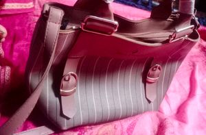 Blue Cherry Striped Handbag