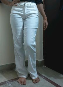 white bootcut jeans