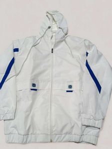 White &amp; Blue Zip-Up Jacket, XL SIZE