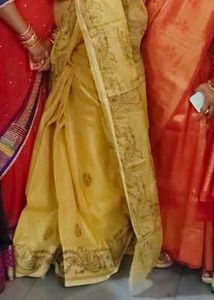 Tussar Silk Hand Kantha Stitched Saree