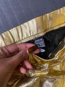 Gold Metallic Mini Skirt