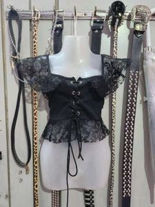Lace Trim Corset Top gothic/punk/vkei/y2k