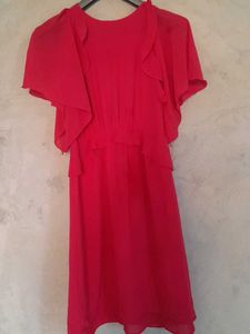 Trendy Back Open Ruffle Dress - Stylish &amp; Elegant&#34;