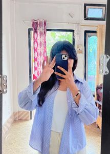Oversized Striped Korean  Shirt