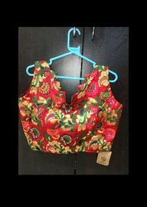 Designer Red Blouse With Beautiful Work