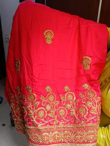 HEAVY WORK SAREE WITH GOLDEN DESIGN