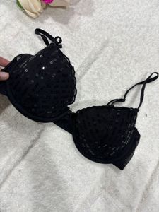 Black Sequin Bra