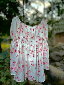 Floral Puff Sleeve Mini Dress