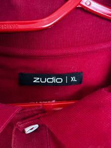 Zudio Stylish Red Polo Shirt - Size XL