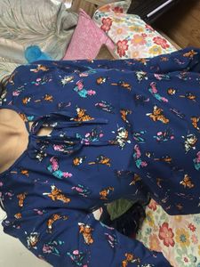 Blue Floral Print Top