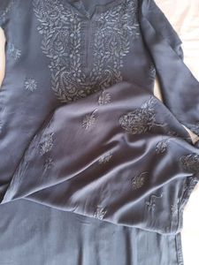 Mulmul Chikankari Handwork Kurta