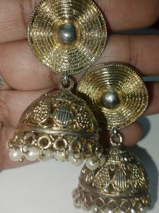 Golden Jhumka Earrings