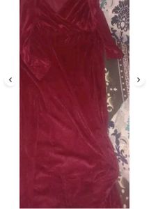 Red Velvet Long Dress (Women&#39;s)