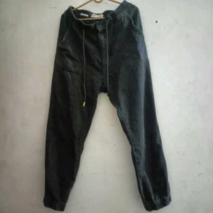 Black Denim Joggers