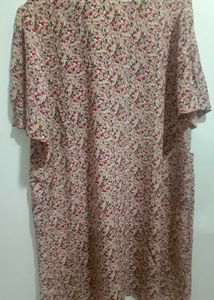 Floral Button-Down Dress With Front Pockets