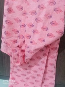 Pink Patterned Cotton Pants