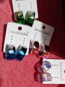 Colorful Resin Hoop Earring Set
