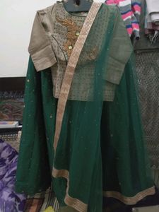 Bottle Green Lehanga