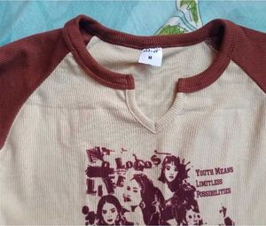 Retro Graphic Print Long Sleeve Top