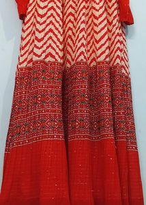 Red Patterned Maxi Dress