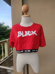 Red 'Black' Cropped Tee