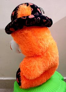Adorable Orange Teddy Bear with Hat