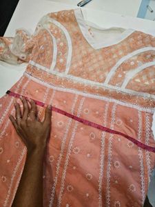 Peach Embroidered Dress