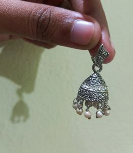 Silver Jhumka With Drops