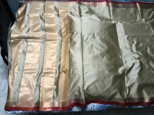 Brand New CottonSilk Saree with Golden SmallLaceBo