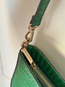 Accessorize London  Green Croc Pattern Handbag