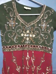 Beautiful Cut Work Sequence Zardosi Kurtha
