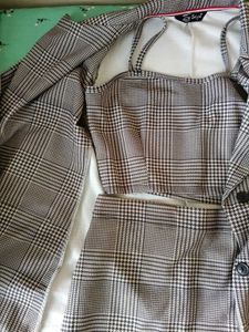 Set Of 3 Co-ord Blazer Skirt And Top