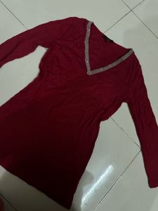 Maroon Long Sleeve Top