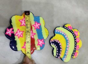 Resin Hand painted Coaster Set Of 2
